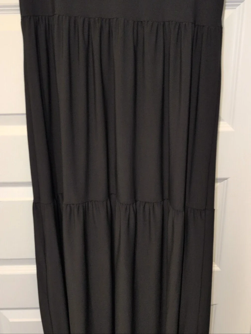 Nicole Miller Black Short-Sleeve Tiered Maxi Dress - Picture 6 of 9